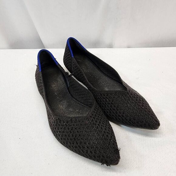 Rothy's The Point Pointed Toe Flats Black Women 10 - Picture 1 of 12
